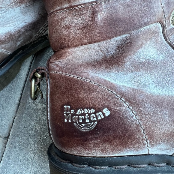 Dr. Martens Triumph Waxed Brown Floral Combat Boots - Picture 3 of 9